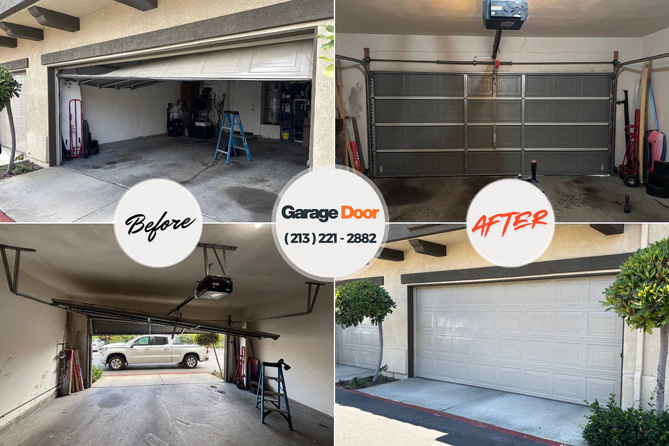 Before and after: garage door repair 27559